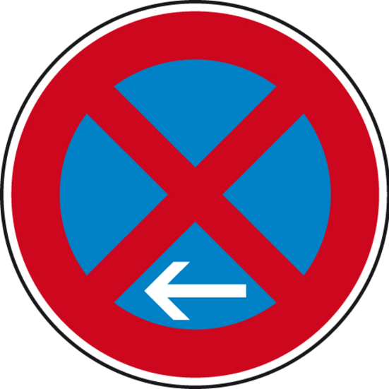 Absolutes Haltverbot Ende - Linksaufstellung Nr. 283-11 | 420 mm | RA2 | Flachform 2 mm | Gefahrzeichen Einseitig verengte Fahrbahn