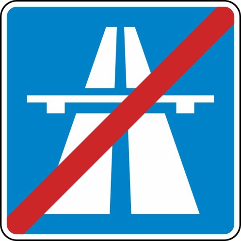 Richtzeichen Autobahn Ende der Autobahn Nr. 330.2 - 840 x 840 mm - Flachform 3 mm