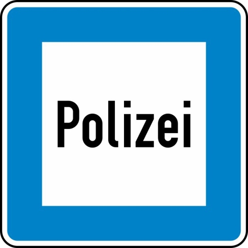 Polizei Richtzeichen Nr. 363 - Flachform 840 x 840 mm, 2 mm Dicke