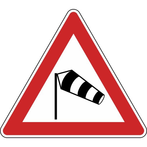 Seitenwind Gefahrzeichen - Links Nr. 117-20, 1260 mm, RA1, Alform