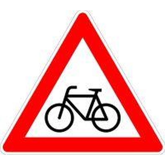 Dreieckiges Gefahrzeichen "Radfahrer kreuzen" - 900mm - RAL-Gütezeichen Folie RA2