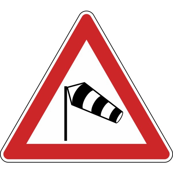 Seitenwind Gefahrzeichen Links Nr. 117-20 – 630 mm – RA1 – Alform