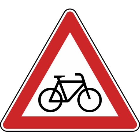 Radverkehr - Gefahrzeichen Radfahrer kreuzen - Aufstellung links - Nr. 138-20 - 630 mm - RA1 - Alform