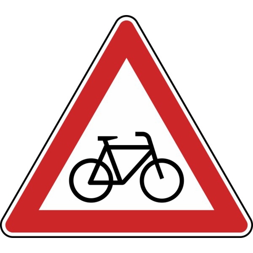 Radverkehr - Aufstellung links Nr. 138-20 - 900 mm - Flachform 2 mm - Gefahrzeichen Radfahrer kreuzen