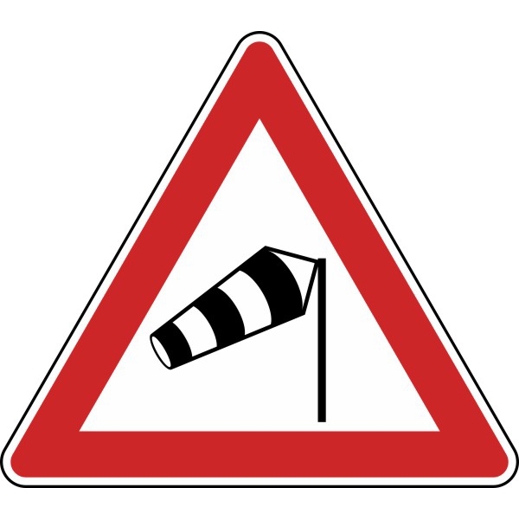 Seitenwind Gefahrzeichen Nr. 117-10 - 630 mm - RA1 - Flachform 3 mm
