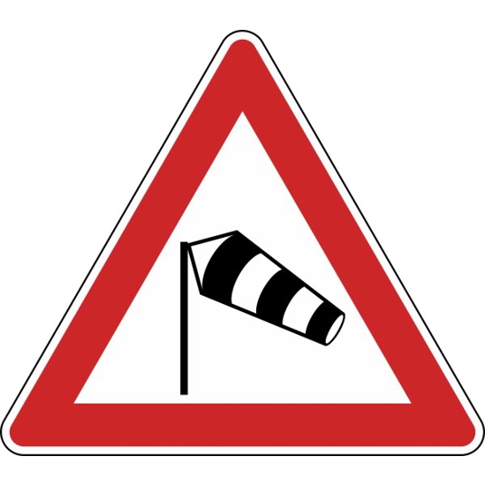 Gefahrzeichen Seitenwind - Links Nr. 117-20, 1260 mm, RA2, Alform
