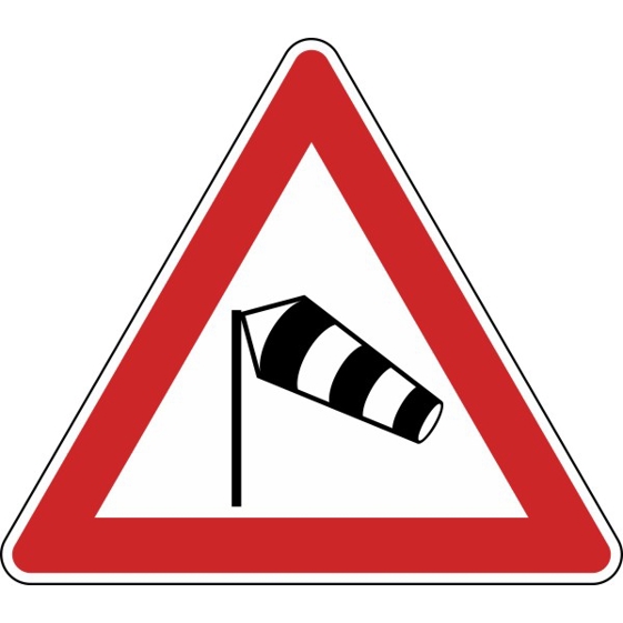 Gefahrzeichen Seitenwind - Raffinierte Flachform 900 mm | Nr. 117-20 | 2 mm