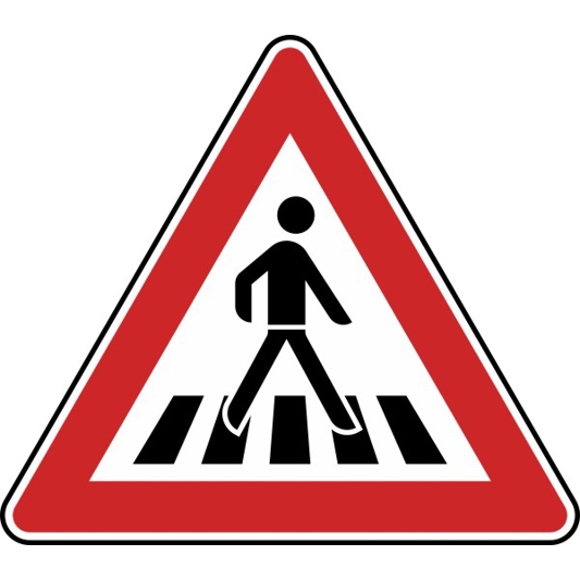 Fußgängerüberweg - Aufstellung links Nr. 101-21 - 630 mm - RA2 - Flachform 2 mm