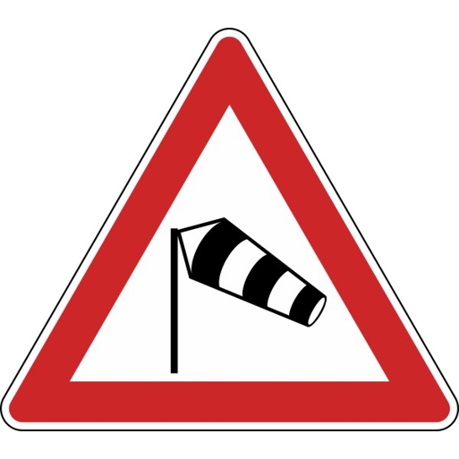 Seitenwind Gefahrzeichen Nr. 117-20 - 630 mm - RA1 - Flachform 3 mm