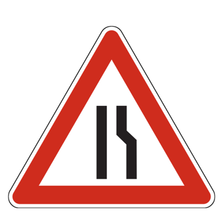 Verkehrsschild Einseitig Verengte Fahrbahn - 630 x 2 mm
