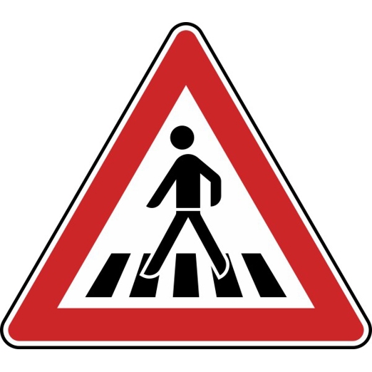 Fußgängerüberweg - Aufstellung rechts Nr. 101-11 - 630 mm - RA1 - 3 mm Flachform